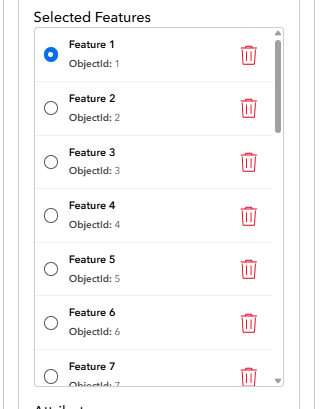 Selected features