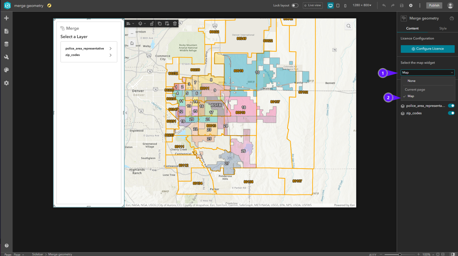 Config map widget